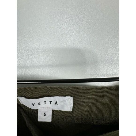 Vetta Women's High Rise Tie-Waist Snap Midi Skirt Green Size Small - Picture 3 of 7